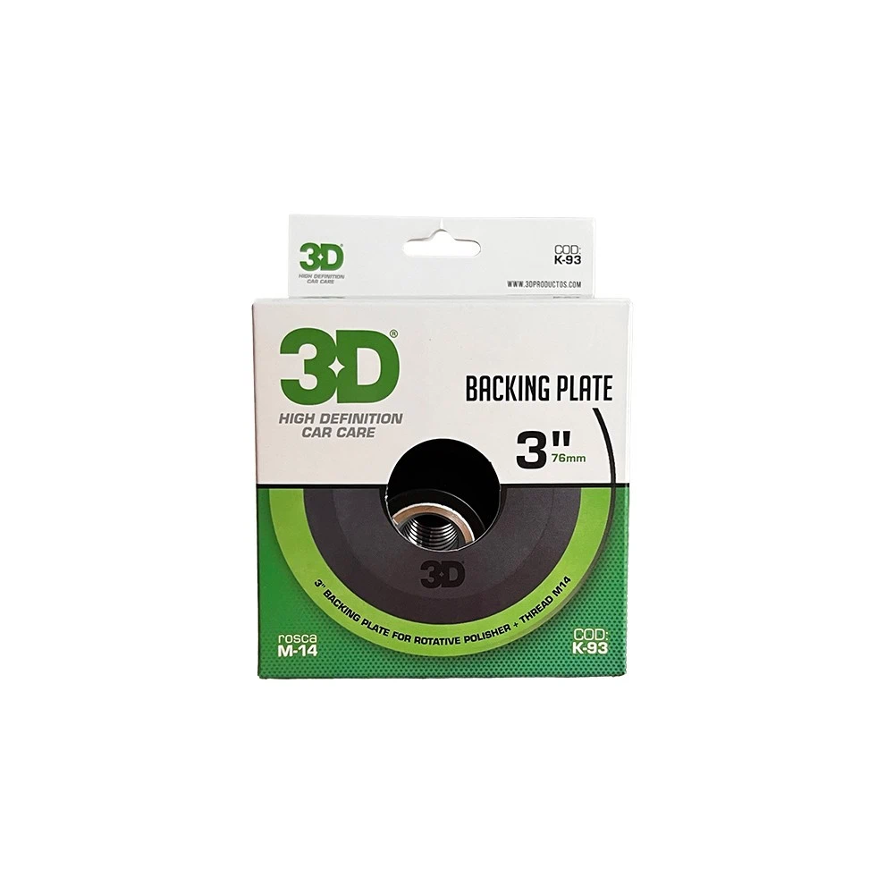 BACKING PLATE 3” FLEXIBLE PROFESIONAL 3D M14 PARA PULIDORA ROTATIVA