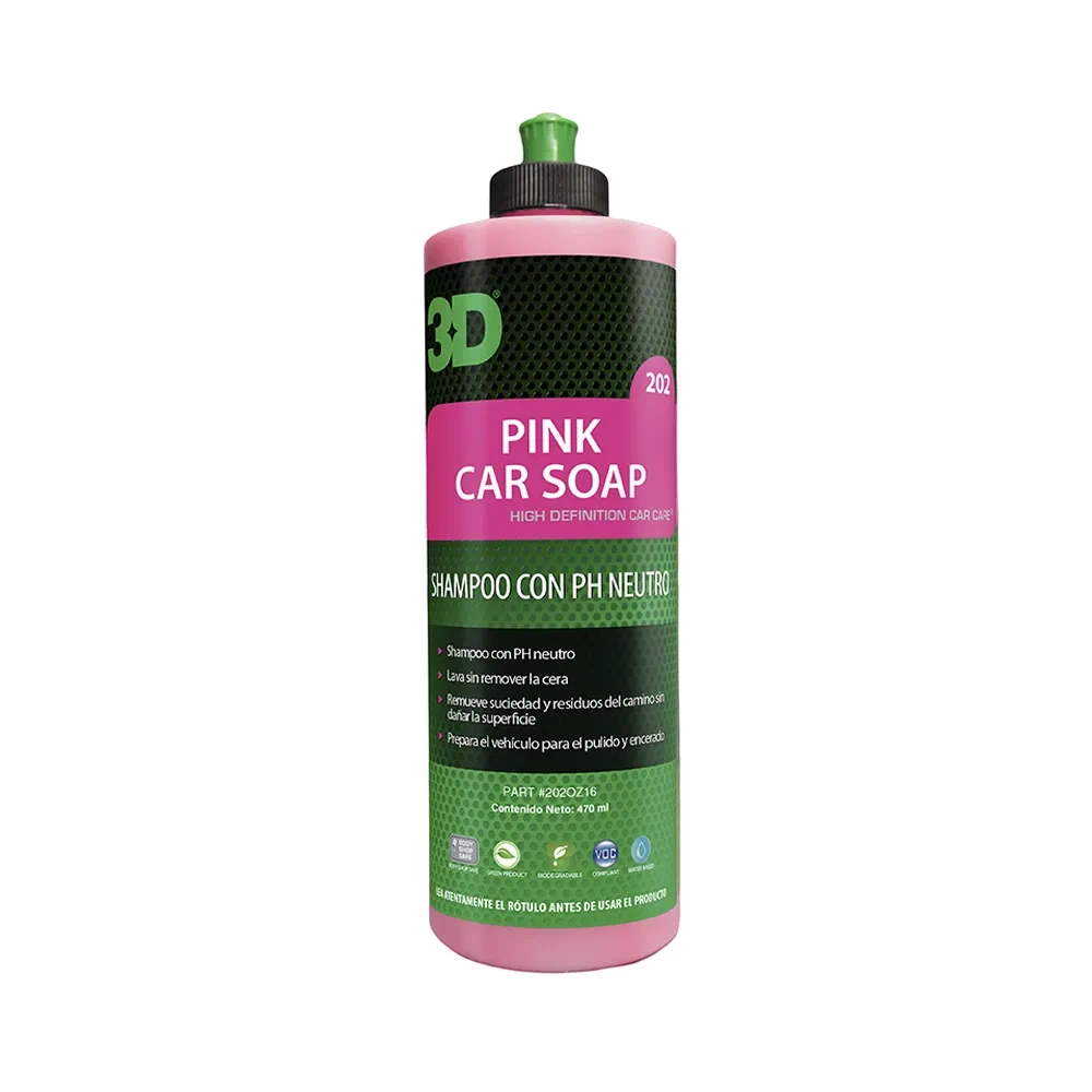 Pink car Soap 3D pH Neutro 16 oz (Shampoo)