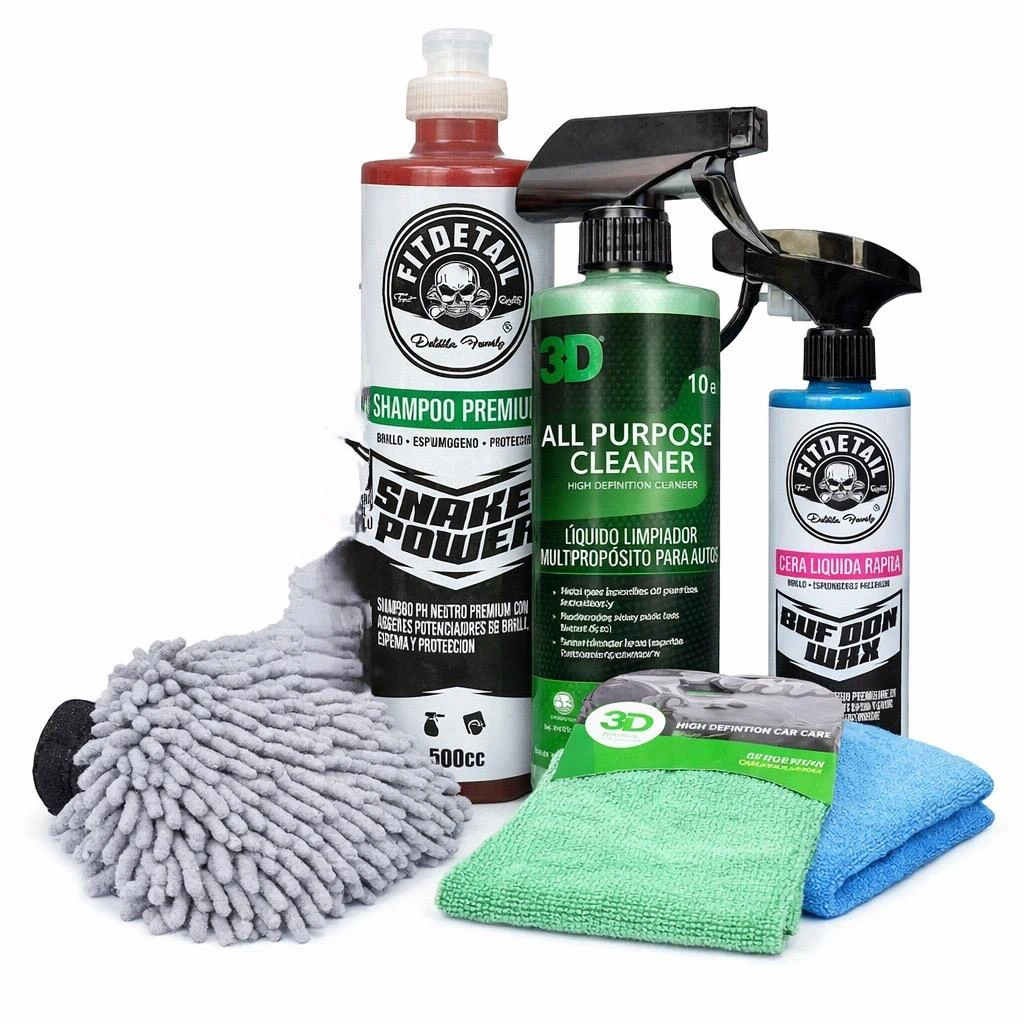 Combo Kit Inicio Detailing - Snake Power + Buffon Wax + APC 3D + Guante + 2 Microfibras