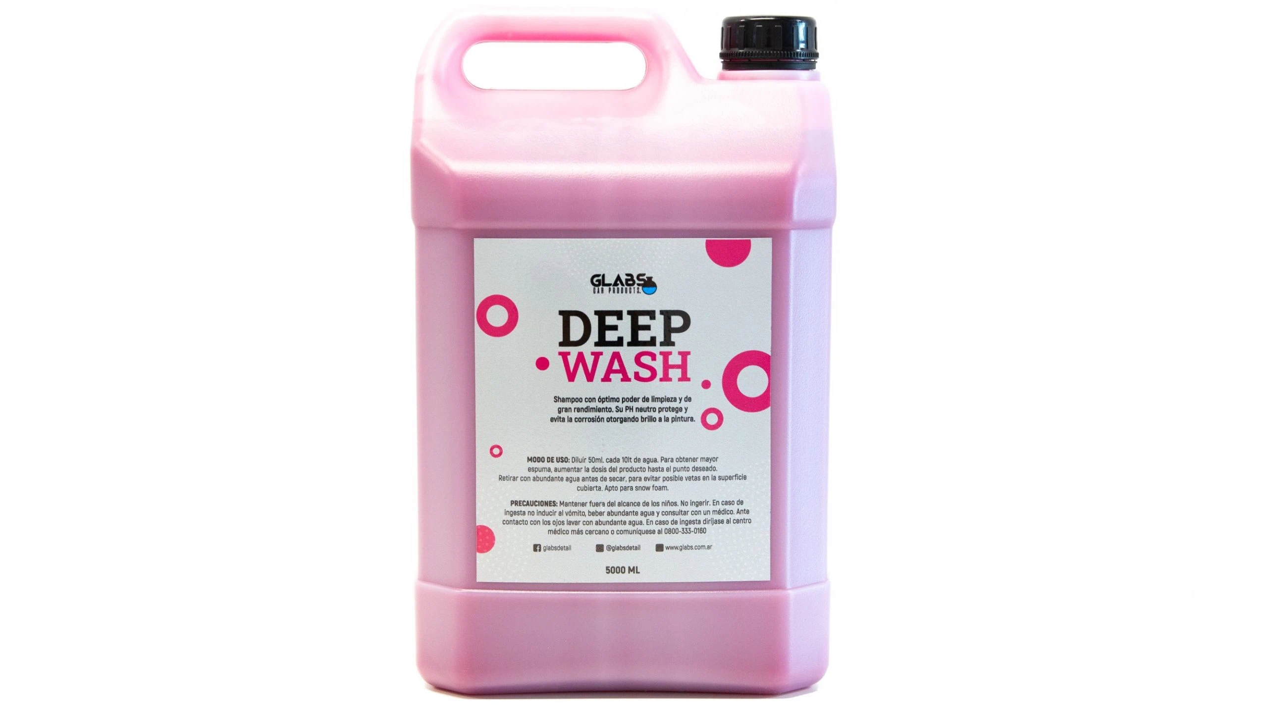 DEEP WASH SHAMPOO PH NEUTRO CON CERA BIDÓN 5L GLABS