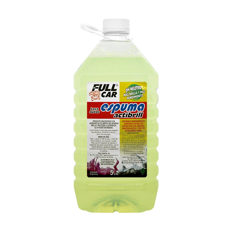 ESPUMA ACTIVA ACTIBRILL 5L COSMETICA AUTOMOTOR FULL CAR