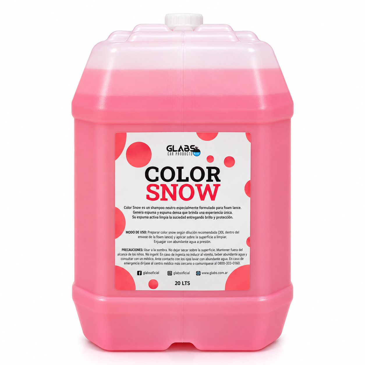 COLOR SNOW SHAMPOO NEUTRO CONCENTRADO ESPUMA DE COLOR BIDÓN 20 LT GLABS
