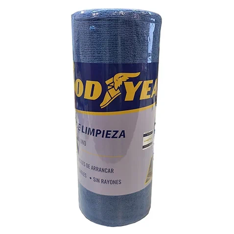ROLLO PAÑOS DE MICROFIBRA 45 UNIDADES 30X30 REUTILIZABLES LAVABLES GOODYEAR