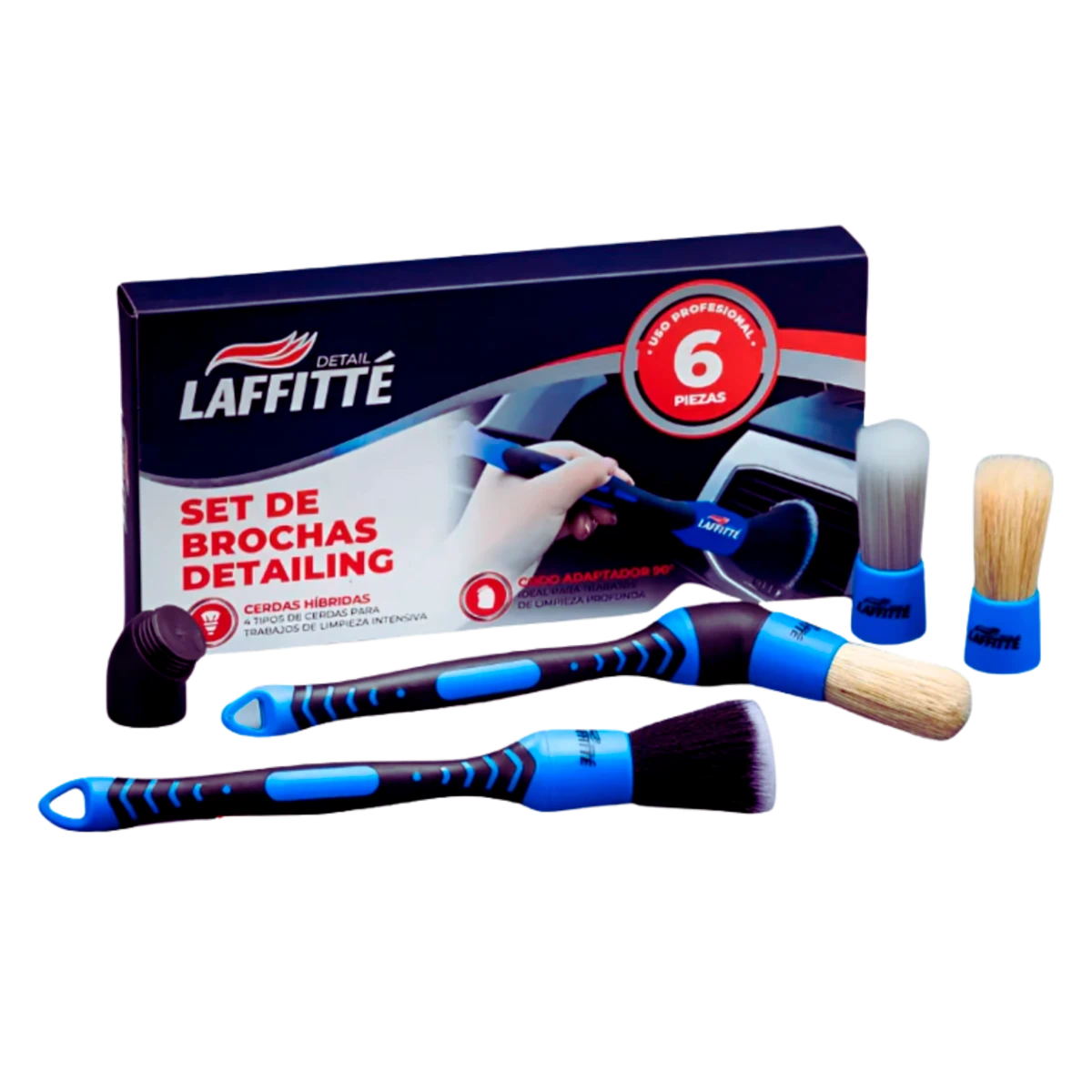 SET X4 BROCHAS DETAILING HÍBRIDAS PROFESIONALES LAFFITTE