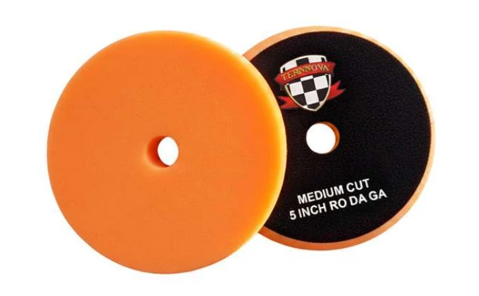 PAD ESPUMA 5 PULGADAS NARANJA CORTE MEDIO CON ORIFICIO CENTRAL TERNNOVA