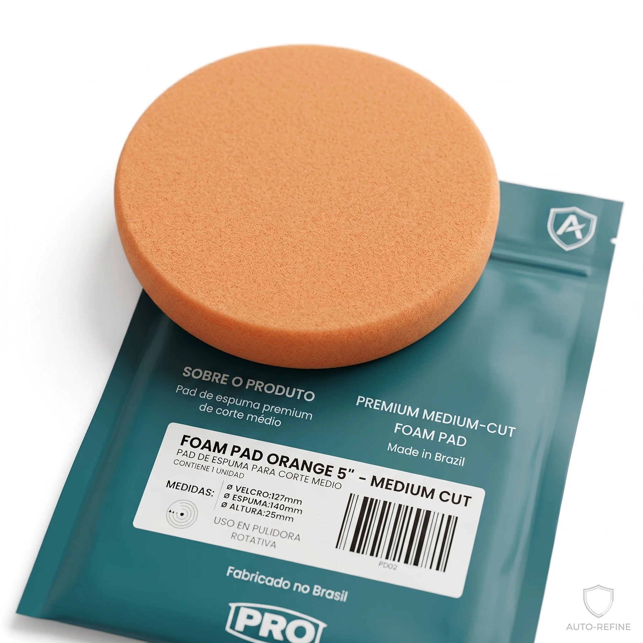 PAD DE PULIDO 5 PULGADAS ROTATIVA CORTE MEDIO NARANJA PRO TOOLS