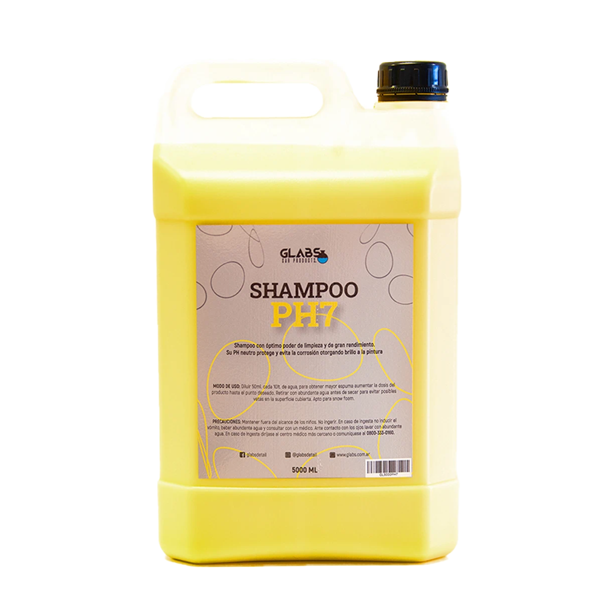 PH7 SHAMPOO PH NEUTRO SIN CERA BIDÓN 5L GLABS
