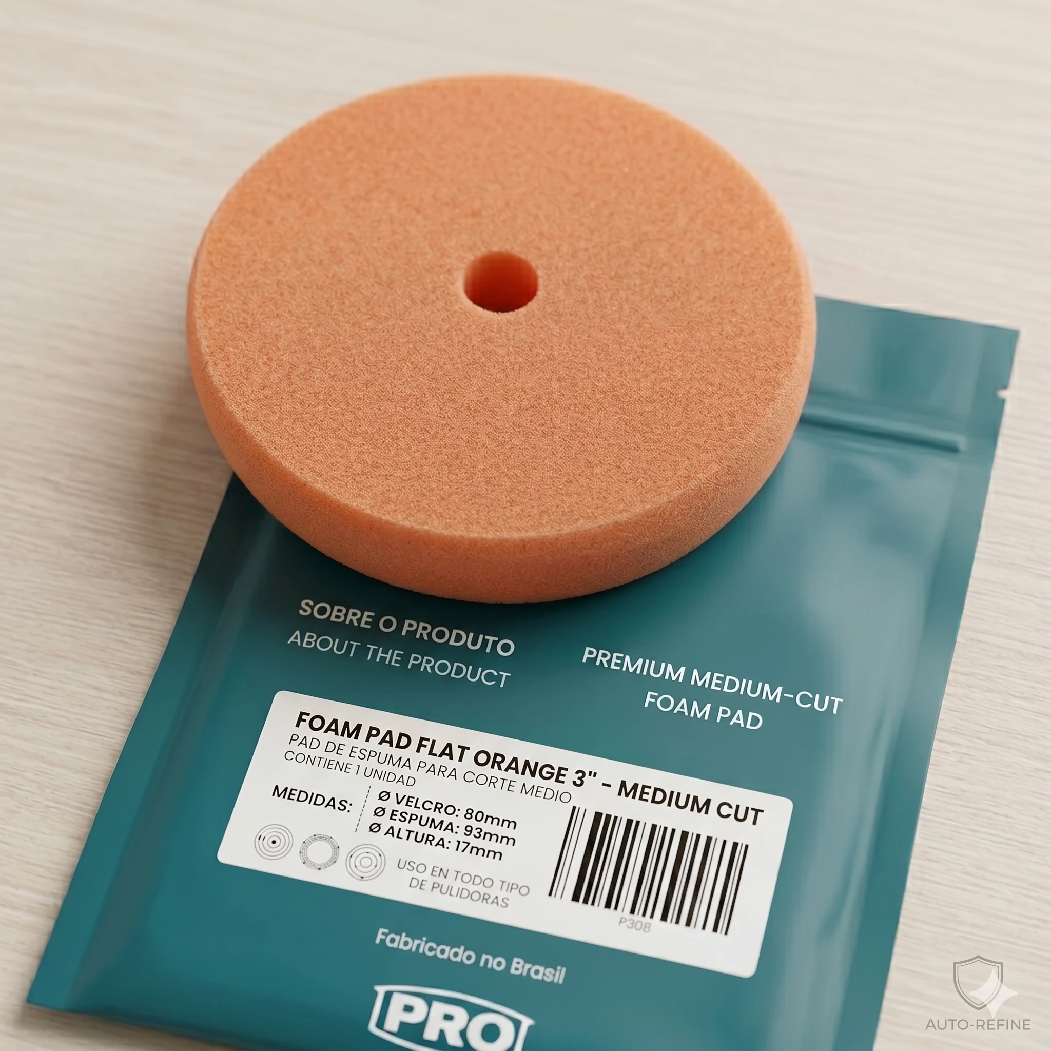 PAD DE ESPUMA 3” CORTE MEDIO PROFESIONAL NARANJA PRO TOOLS