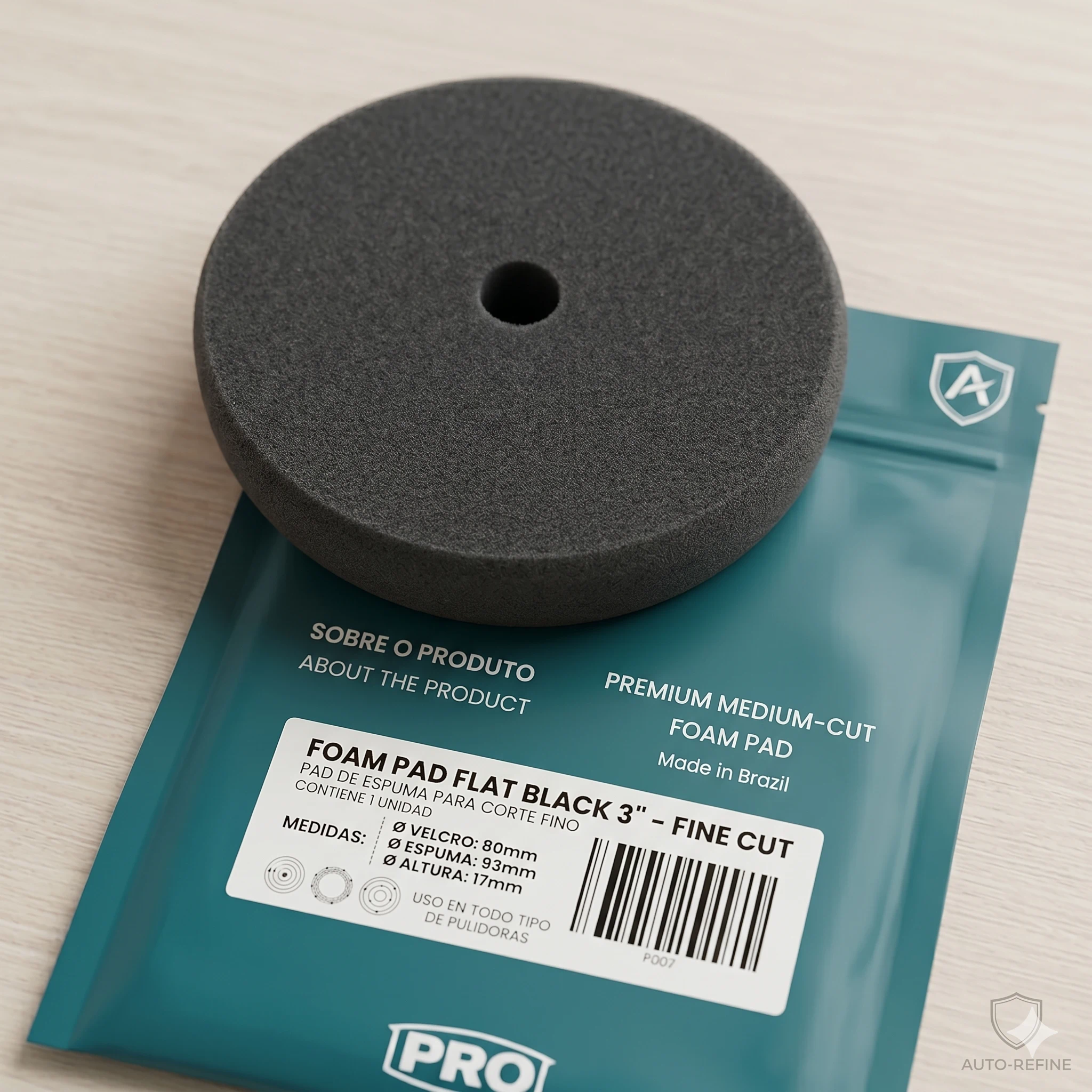 PAD DE ESPUMA 3” CORTE FINISH PROFESIONAL NEGRO PRO TOOLS